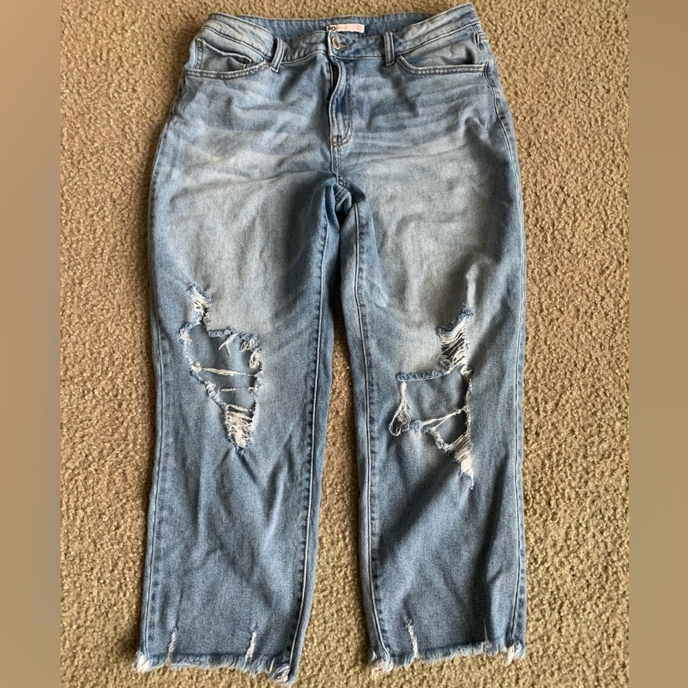 SO Distress Ankle High Waist Jeans